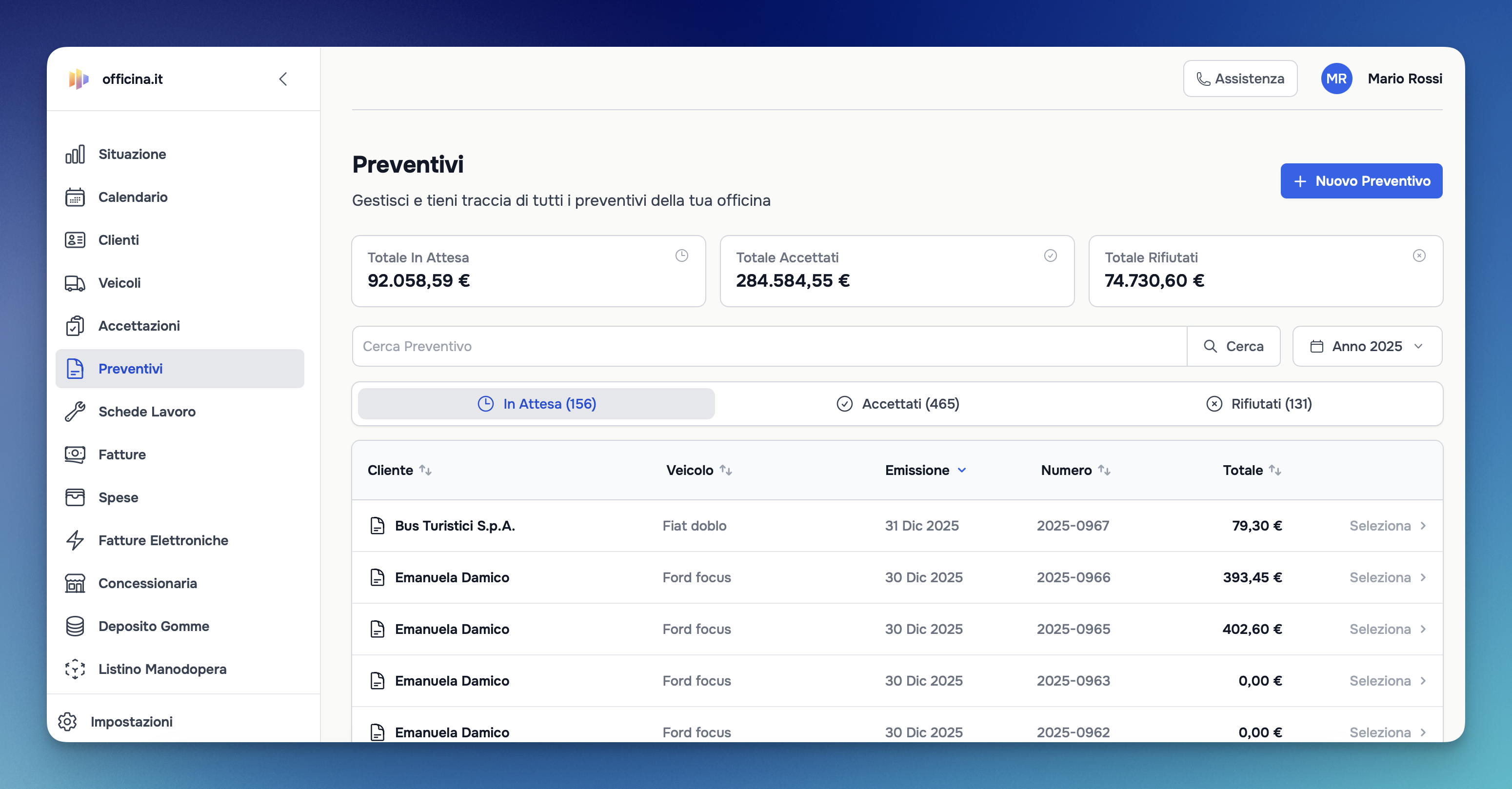 officina.it - Gestione preventivi
